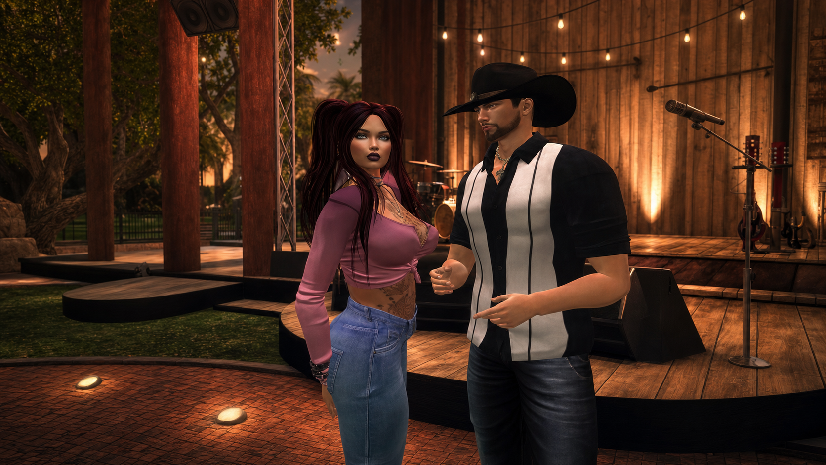 Jesse and Jynxx together at a Second Life concert